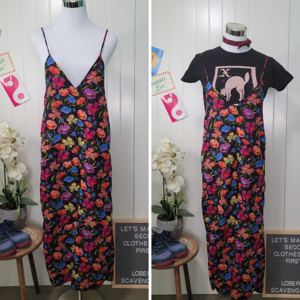 Topshop Multi-Color Poppy Floral 90s Artgirl Quirky Cropped Wide-leg Jumpsuit